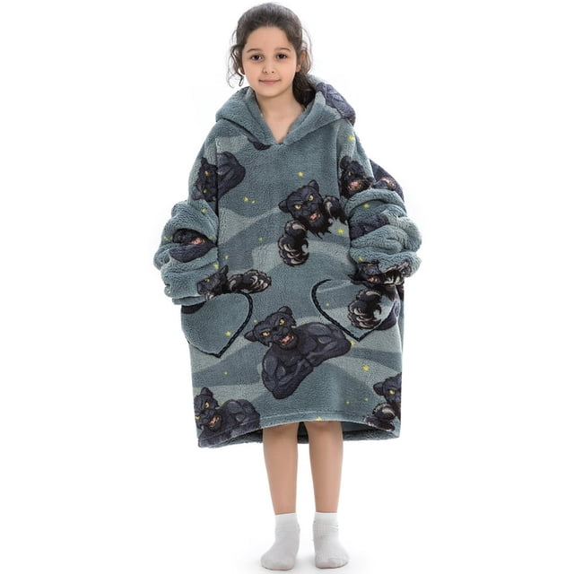 EASTIN Blanket Hoodie Ultra Soft Oversized Blanket Sweatshirts with Hood Pocket and Sleeves Warm Cozy Wearable Hooded Blankets Sweater One Size for Teens Boys Girls