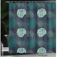 thumbnail image 3 of Ambesonne Abstract Shower Curtain, Animal Print Circles Lines, 69"Wx75"L, Dark Violet Blue and Green, 3 of 4