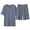 Navy A, variant on 2 Piece Pajamas Set for Men Soft Cotton Breathable Comfortable Summer Pjs Shorts Sleepwear Homewear Suits
