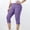 Purple plus size capri leggings a1, variant on Cagogo Women Plus Size Capri Pants High Waisted Stretch Casual Cropped Leggings for Summer Solid Basic Lounge Work Yoga Beachwear, Dark Gray L