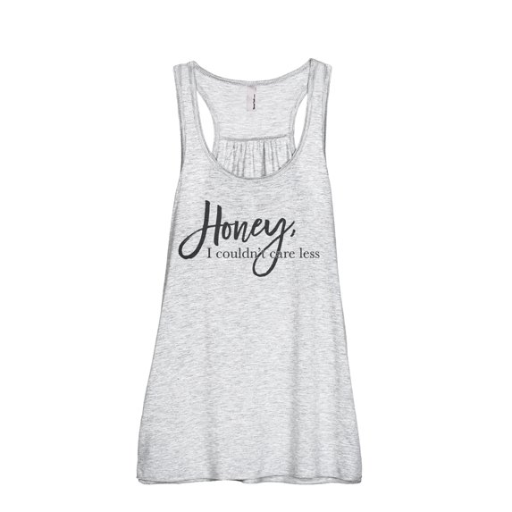 Honey I Couldn't Care Less Women's Fashion Sleeveless Flowy Racerback Workout Yoga Tank Top Sport Grey Small