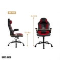 thumbnail image 2 of BestOffice Adult Metal PC Gaming Chair with Lumbar Support and Flip-Up Arms, Red, 2 of 7