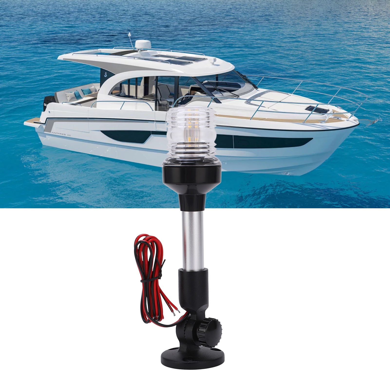 Folding 23cm navigation light 12v all-round white for boat yacht up to 12m 