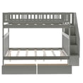 thumbnail image 6 of Bunk Beds Full Over Full with 2 Drawers Solid Wood Full Bunk Beds with Drawers and Stairway Full Length Guardrail, No Box Spring Needed, 6 of 7