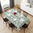 thumbnail image 6 of Sage Green White Leaves Table Cloth Waterproof Tablecloths, Spring Pastoral Rustic Botanical Tablecloth Dining Table Cover for Kitchen Party Tabletop Outdoor, Rectangle Tablecloth 54x108 Inch, 6 of 9