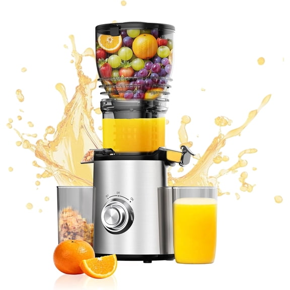 Cold Press Juicer Machines - 5.8" Wide Feed Chute, Easy To Clean, Slow Masticating Juicer Machines for Vegetable and Fruit, 300w Compact Juicers High Juice Yield