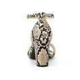 thumbnail image 2 of BLISSFUL STEP Women's Snake Printed Block Heel Ankle Strap Sandals Khaki Snake 6, 2 of 8