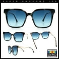 thumbnail image 2 of Womens Luxury Designer Inset Lens Metal Arm Horn Rim Plastic Fashion Sunglasses Green Marble - Navy, 2 of 7