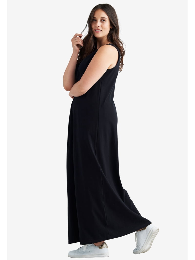 ellos Women's Plus Size Sleeveless Knit Maxi Dress - 14/16, Black -  Walmart.com
