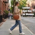 thumbnail image 3 of Bum Bags for Women Crossbody Bag, Trendy Crescent Shoulder Bags Spacious Fanny Packs Sling Bag Half Moon Purse, with Adjustable Strap, Brown, 3 of 7