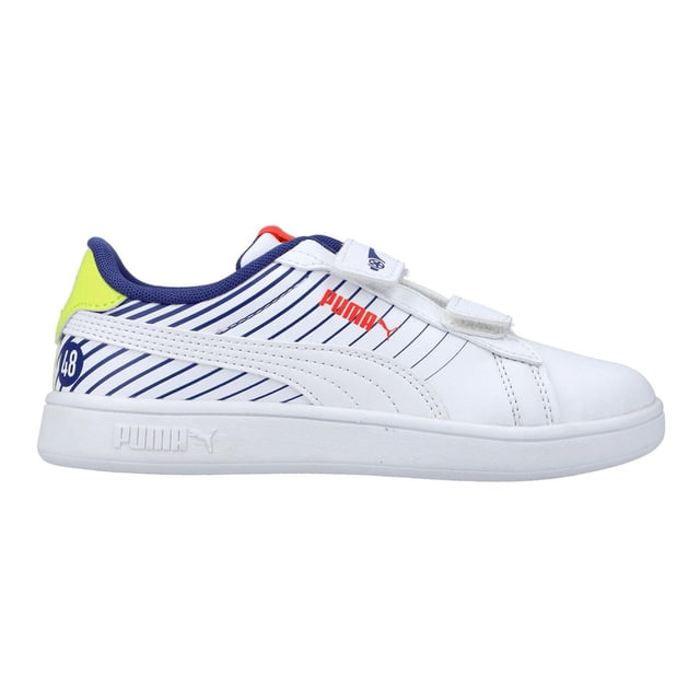 Tenis Puma Smash 3.0 Poised 2 Race para Niños 17 A 21.5. 400657-01 blanco 20