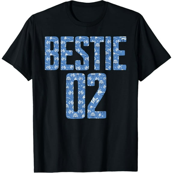 Bestie 1 Bestie 2 Matching Ocean Fish Twinning Best Friend T-Shirt men and women can wear, black, white, gifts