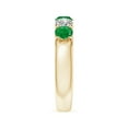 thumbnail image 3 of ANGARA Natural Shared Prong Emerald and Diamond Half Eternity Ring in 14K Yellow Gold for Women (Size-4.2mm) | May Birthstone, Birthday, Anniversary, Jewelry Gift for Women | Natural Emerald Ring, 3 of 8