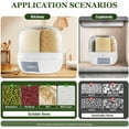thumbnail image 4 of 13lbs Food Dispenser and Grain Storage Container, 360°Rotating Grain Dispenser with 6 Grids, Cereal Dispenser Countertop with Sealed lid for Store Rice Red Beans Yellow Beans Cereal (White), 4 of 8