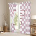 thumbnail image 3 of Castle Fairy Glitter Alphabet F Girl Blackout Curtains Set of 2 (52x84 Each),Geometric Grid Window Curtains,Pink White Curtains and Drapes,Ultra Soft Home Decor, 3 of 6
