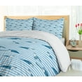 thumbnail image 5 of Ambesonne Striped Duvet Cover Sets, Turtle Blue Aquatic, 2-Queen, Blue Navy, 5 of 7