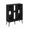 thumbnail image 2 of Furinno Claude Mid Century Style 8-Cube Bookcase, Bookshelf, Storage Organizer with Wood Legs, Espresso, 2 of 6