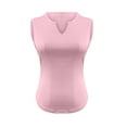 thumbnail image 5 of GaThRRgYP Spring Tops for Women,Womens Plus Size Tops,Women's Solid Ribbed Fitted Tank Tops 2025 V Neck Curved Hem Sleeveless Shirts Basic Tops, 5 of 7