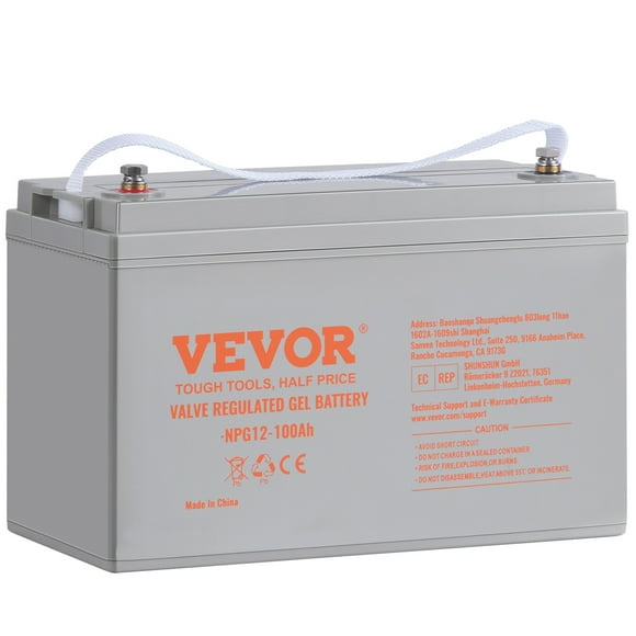 VEVOR Deep Cycle Battery, 12V 100 AH, AGM Marine Rechargeable Battery, High Self-Discharge Rate 800A Current, for RV Solar Marine Off-Grid Applications UPS Backup Power System, Tested to UL Standards