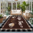thumbnail image 2 of 8'x10' Area Rugs, Coffee Time Indoor Outdoor Area Rug for Living Room Bedroom, Vintage Farmhouse Coffee Beans Black Plaid Washable Bathroom Rugs Kitchen Floor Carpet Mats Home Decor Aesthetic, 2 of 8
