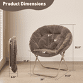 thumbnail image 2 of MoNiBloom Faux Fur Saucer Chair for Adults, Comfy Fluffy for Living Room Bedroom Dorm Apartment, with Thick Padded & Folding Metal Frame (Beige), 2 of 10