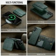 thumbnail image 6 of Allytechgroup 2-in-1 Wallet Case for Apple iPhone 16e, Detachable Cards Holder Magnetic Back Cover Support Wireless Charging Premium PU Leather Shockproof Phone Case for Women Men, Green, 6 of 9