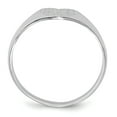 thumbnail image 2 of Bague Chevalière Cœur en Or Blanc 14k 7.0x9.5mm, 2 of 9