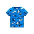 thumbnail image 4 of QEFJNO 2-8Y Kids Boys Cotton Pajamas Set 2PCS Short Sleeve Top and Shorts for Toddler Boys Shark Pjs Summer, 4 of 9
