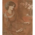 thumbnail image 2 of Dante Gabriel Rossetti 20x22 Gold Ornate Framed and Double Matted Museum Art Print Titled - Jane Morris; Study for ‘Mariana’ (1868), 2 of 4