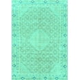 thumbnail image 1 of Ahgly Company Indoor Rectangle Abstract Turquoise Blue Modern Area Rugs, 2' x 5', 1 of 4