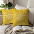 thumbnail image 5 of Yellow Daisy Flower Pillow Covers 18x18 Inch Set of 2 Spring Summer Floral Bloom Decorative Throw Pillows Seasonal Linen Pillow Cases Farmhouse Home Decor for Cushion Couch Sofa Outdoor, 5 of 6
