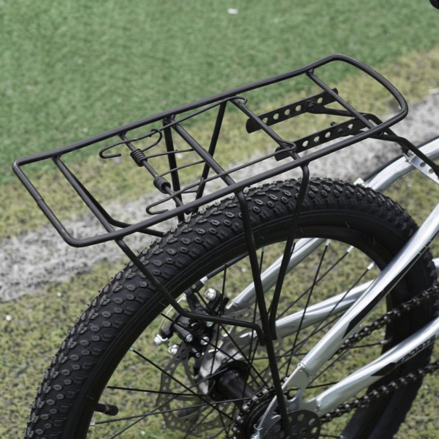 DYNWAVECA Kids Bike Rear Cargo Rack Bicycle Carrier Back Seat Easy to Install Replacement Accessory Durability Steel Luggage Cargo Rack Large Hole