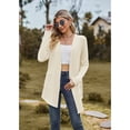 thumbnail image 6 of Anbech Solid Color Women's Cardigan Open Front Shirt with Pockets Long Sleeve Button Design Outwear, 6 of 8