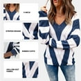 thumbnail image 3 of SHEWIN Women's Sweater Tops Lightweight Stripe Knit V Neck Long Sleeve Blue Jumper Tops 8 10, 3 of 9