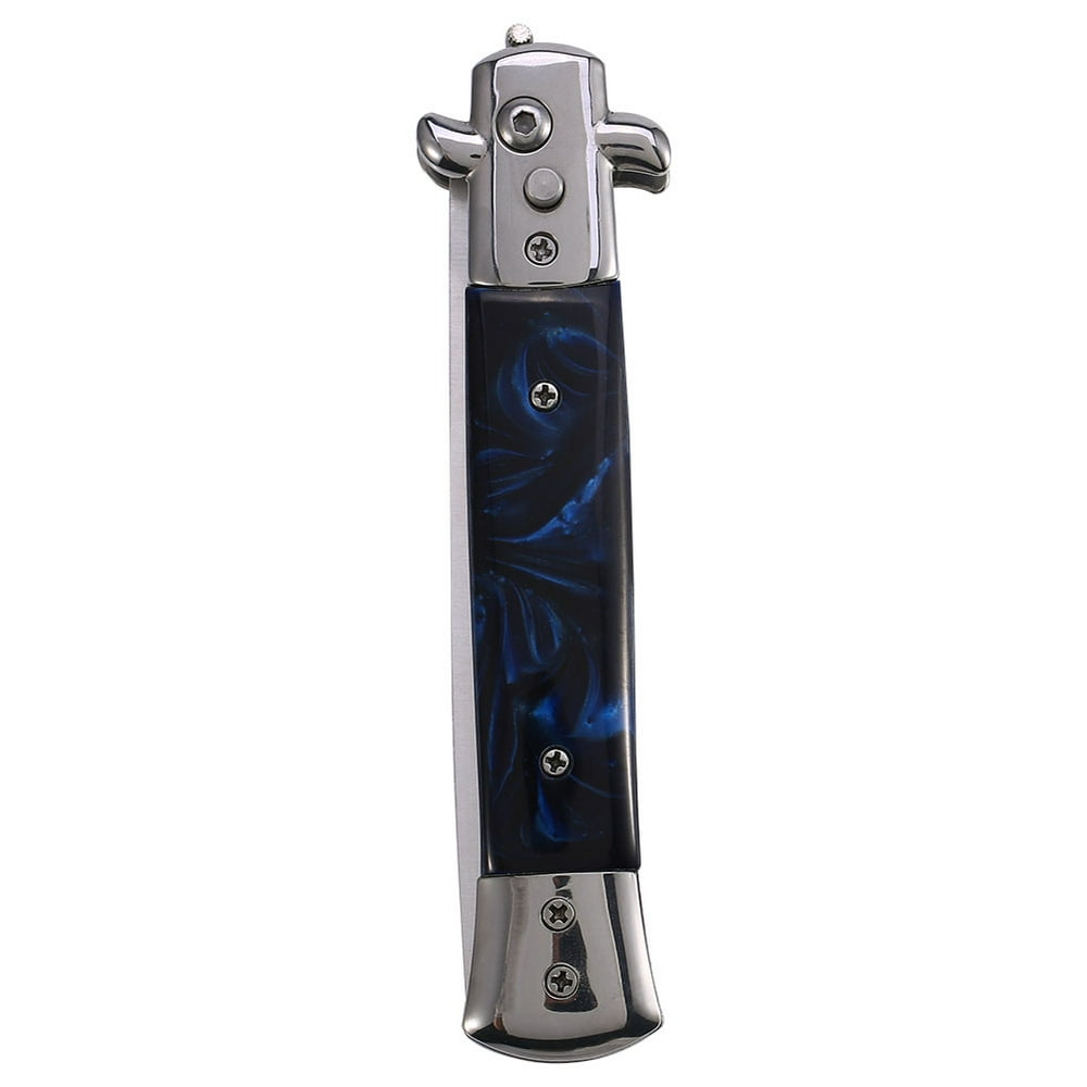 OTVIAP 4 Colors Switchblade Spring Folding Knife Push Button Pocket