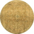 thumbnail image 1 of Ahgly Company Tapis d'Intérieur Rond Abstrait Sedona Brun Oriental, 7 Pieds Rond, 1 of 6