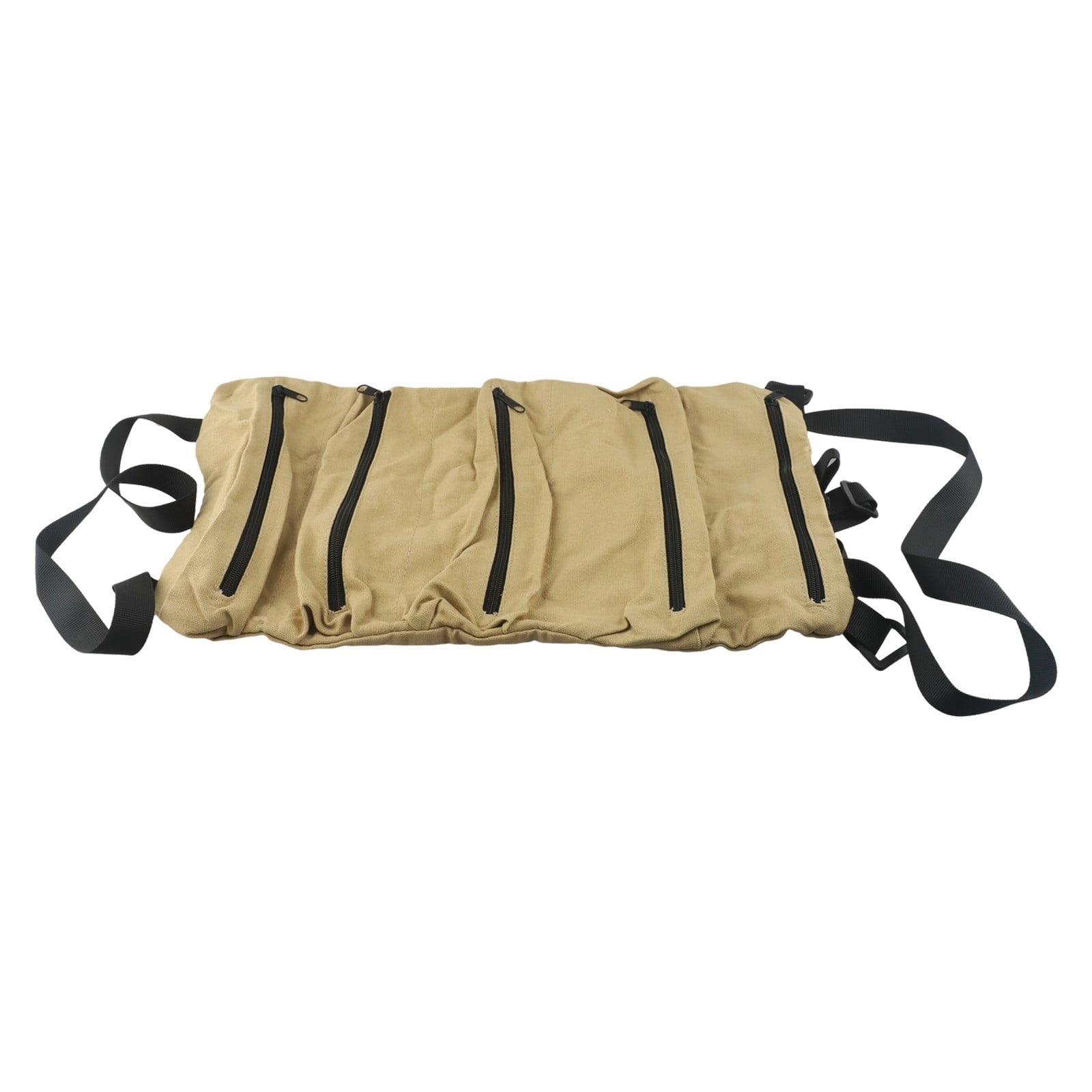 Multi-Purpose Tool Roll Up Bag Wrench Pouch Canvas Hanging Organizer W/ 5-Pocket