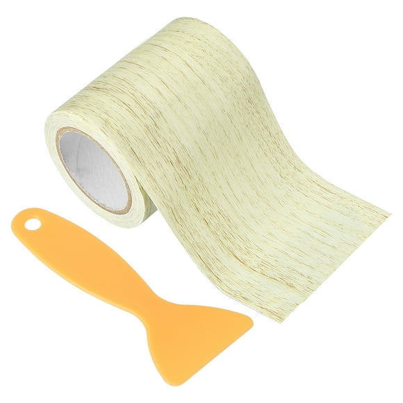 Ruban de Réparation Grain de Bois 2.2"X30 Pieds, Ruban Adhésif Réaliste Texturé avec Grattoir, Chêne Brun