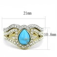 thumbnail image 2 of Luxe Jewelry Designs 2-Piece Women's Stainless Steel Ring with Pear Shaped Turquoise Synthetic Stone, 2 of 3