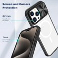 thumbnail image 3 of for iPhone 15 Pro Max Clear Case with Slide Camera Lens Cover, Compatible with MagSafe, Non-Slip Slim Magnetic Shockproof PC Back Soft TPU Frame Case iPhone 15 Pro Max 6.7'' 2023, Black, 3 of 14