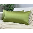 thumbnail image 3 of Aiking Home 12x24 Inches Faux Silk Rectangular Throw Pillow Cover, Zipper Closure, Green (Set of 2), 3 of 7