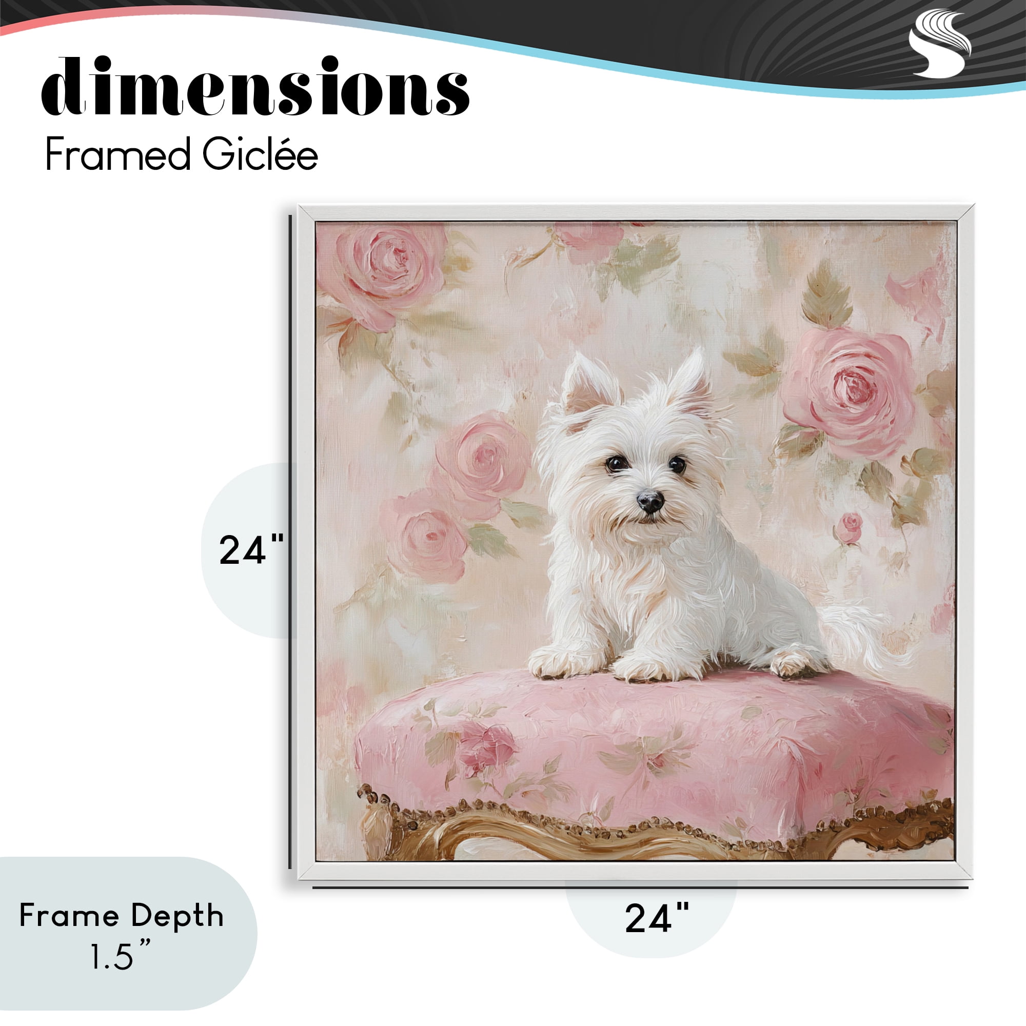 Stupell Industries Fancy Francesca Puppy White Framed Giclee Art, design by Tina LeCour