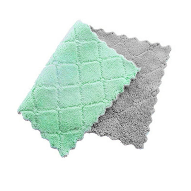 Kitchen Dish Towels Super Absorbent Coral Velvet Dishcloths Nonstick Oil Washable Fast Drying Cleaning Cloths