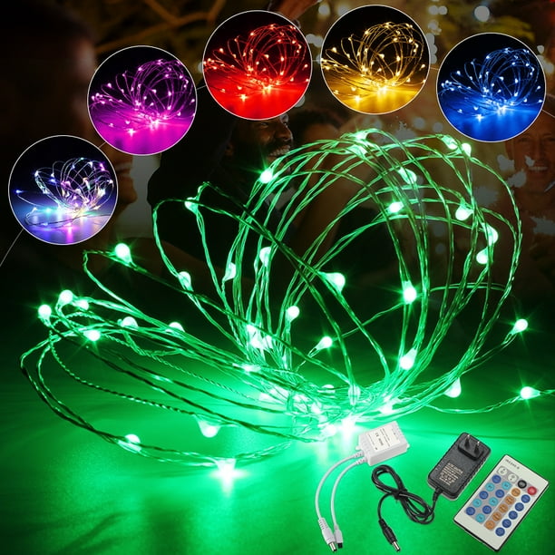 16ft/33ft 50/100 LEDs RGB Fairy String Light Colorful Lamp, 24 Key Remote Control + Waterproof