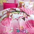 thumbnail image 2 of Pink Rose Princess Duvet Cover Set, Twin Size Duvet Cover, 1 Duvet Cover, 1 Fitted Sheet and 2 Pillowcases, Iron Safe, Hypoallergenic, Breathable Bedding Set, Machine Washable, Child Room, 2 of 7