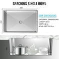 thumbnail image 3 of 33 Inch Kitchen Sink, Undermount Stainless Steel Sink 33" x 22", Under-Counter Workstation Sink for Kitchen, 16 Gauge Stainless Steel Deep Single Bowl Sink, 3 of 6