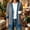 Gray, variant on Women's Fall V Neck Coat Lightweight V Neck Button Front 3/4 Sleeve Coat Frayed Hem Winter Casual Outerwear with Patch Pockets