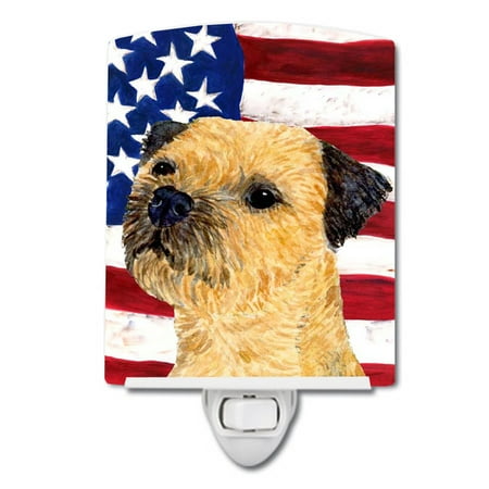 

Caroline s Treasures SS4247CNL Flag with Border Terrier Ceramic Night Light 6x4x3 multicolor
