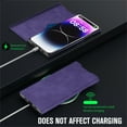 thumbnail image 3 of ELEHOLD Flip Folio Leather Case for iPhone 14 Pro Max with Card Holder Premium Leather Magnetic Suction Kickstand Function Support Wireless Charging Full Protection Case,purple, 3 of 8