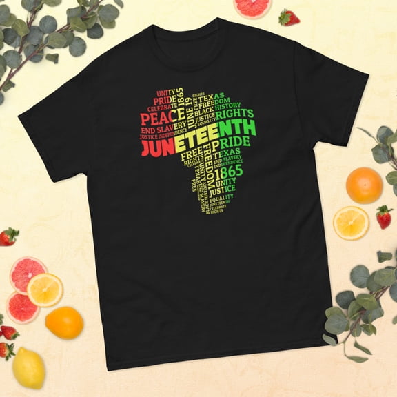 Juneteenth Africa Map Black History Month African American Graphic classic tee (Black, S)